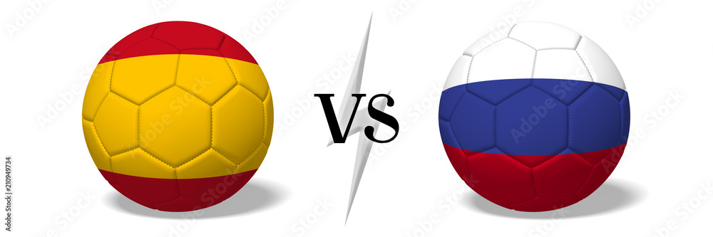 Soccer championship - Spain vs Russia