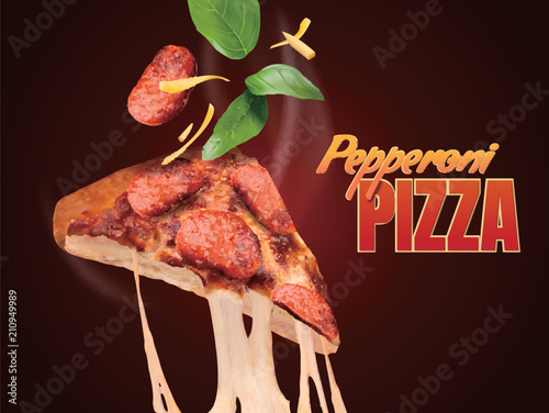 Pepperoni pizza with rich toppings