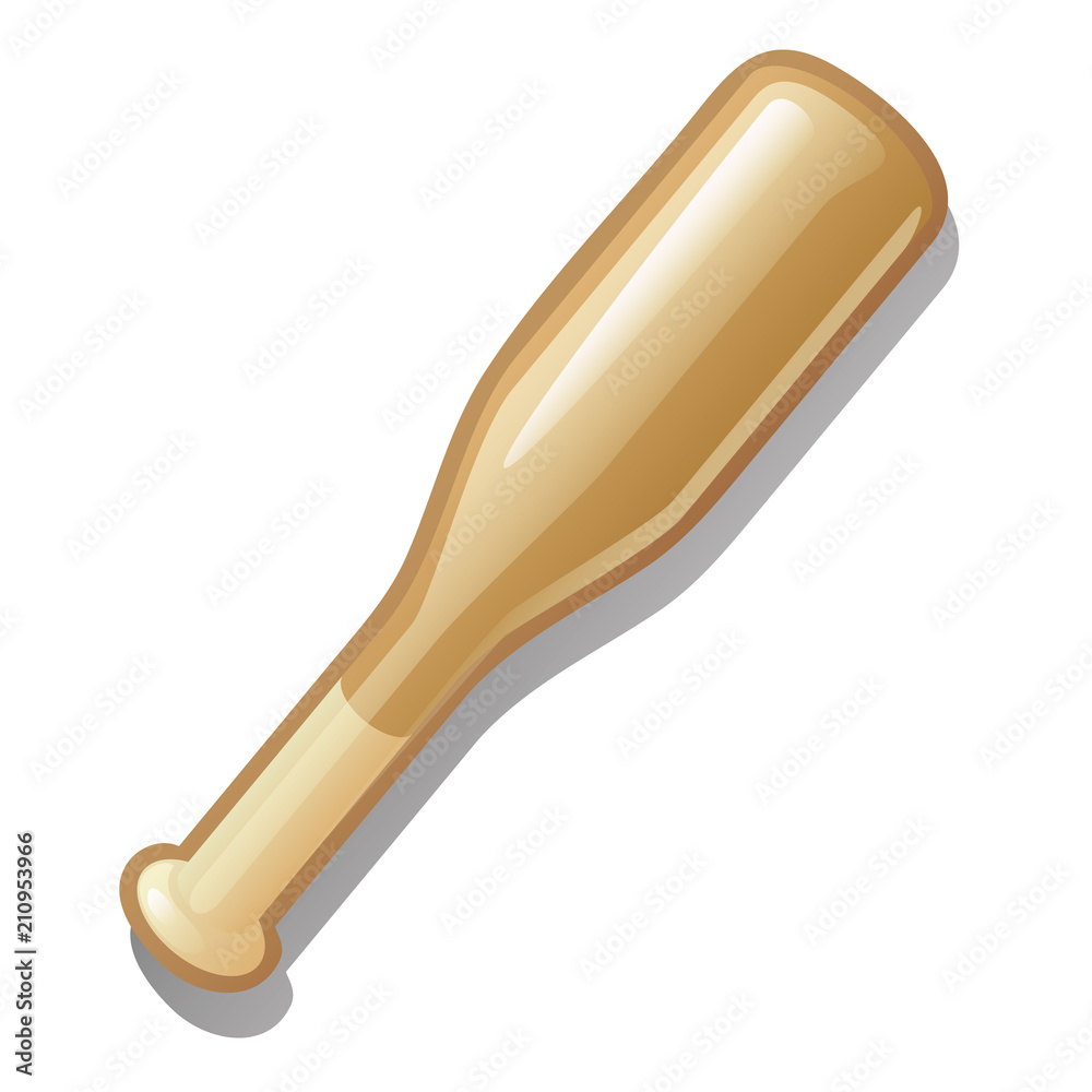 Single baseball bat isolated on white background. Vector cartoon close-up illustration. Single baseball bat isolated on white background. Vector cartoon close-up illustration.