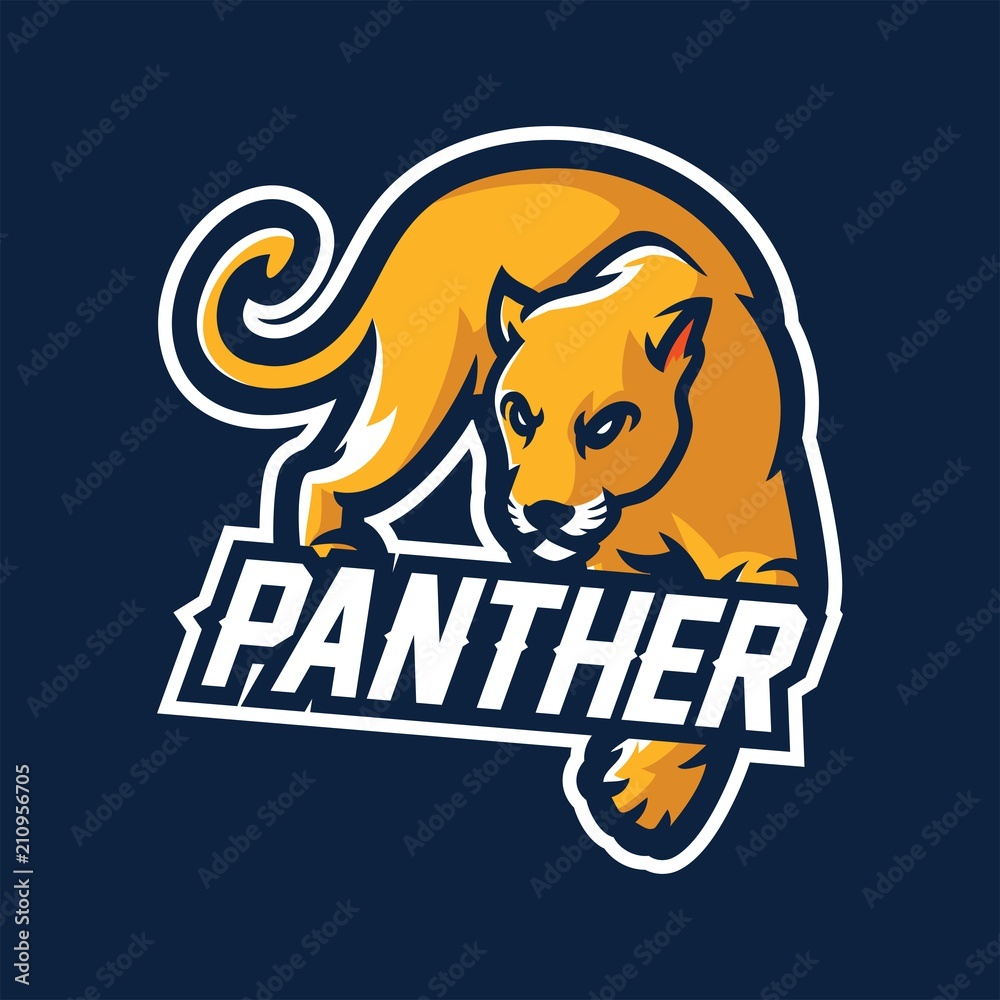 Vektorová grafika „jaguar/panther/puma/leopard logo, brand, mascot, sport,  head, club, college, aggressive, angry, beast, character, danger, design,  face, illustration, power, strong, symbol, team, game, gaming, moba, d“ ze  služby Stock | Adobe Stock