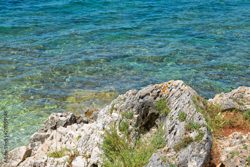 Fototapeta Naklejka Na Ścianę i Meble -  Rocky beach in Istria, Croatia