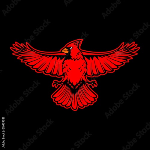 cardinal red bird esport gaming mascot logo template