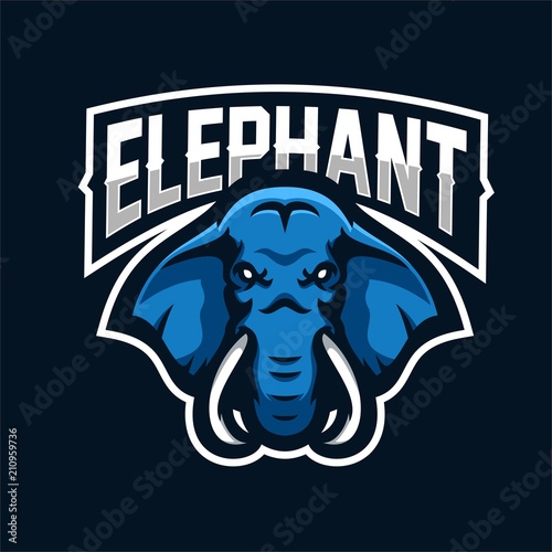 elephant/mammoth esport gaming mascot logo template