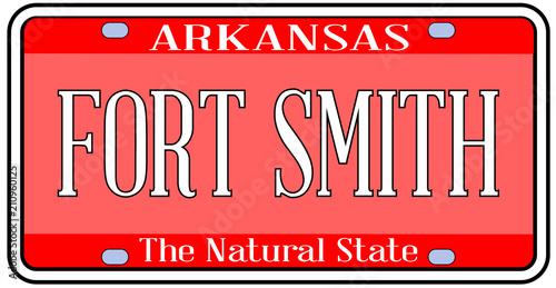 Arkansas State License Plate With The City Fort Smith