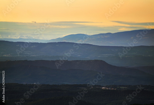 View from mountain of Montserrat near Barcelona. Spain