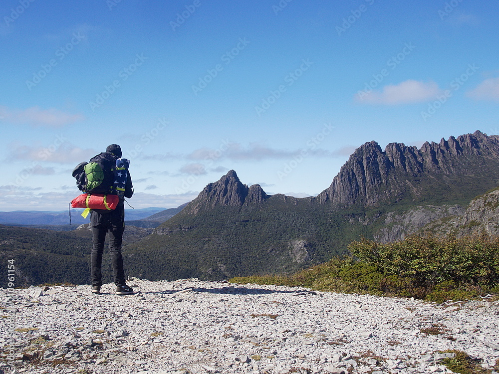 Hiker at Cradle Mountain