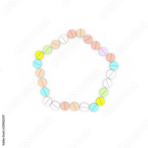 Color Pills frame. Isolated...