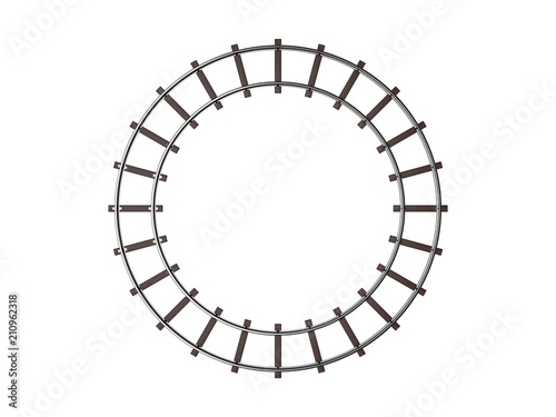 Round railway track. Isolat...