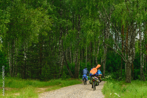 Bicyclists on the country road