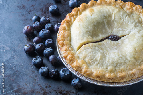 Scrumptious blueberry pie background