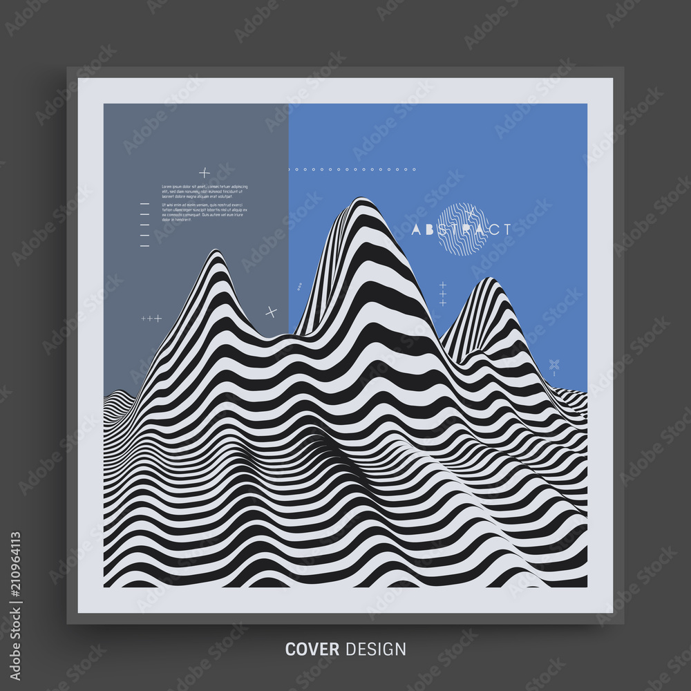 Landscape background. Terrain. Pattern with optical illusion. 3D Vector illustration. Landscape background. Terrain. Pattern with optical illusion. 3D Vector illustration.
