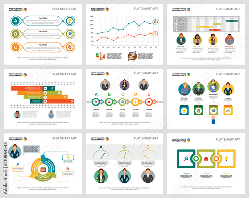 Colorful diagrams set for presentation slide templates. Business design elements. Analytics concept can be used for annual report, advertising, flyer layout and banner design.