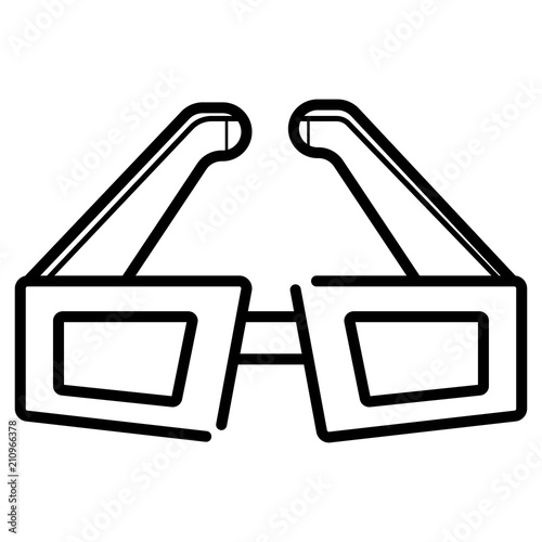 3d glasses flat vector icon.