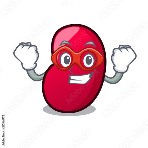 Super hero jelly bean character cartoon