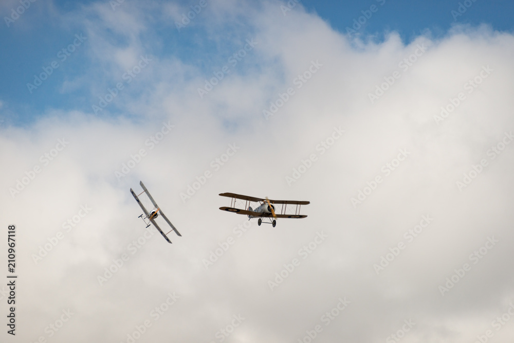 WWI fighters in a dogfight WWI fighters in a dogfight