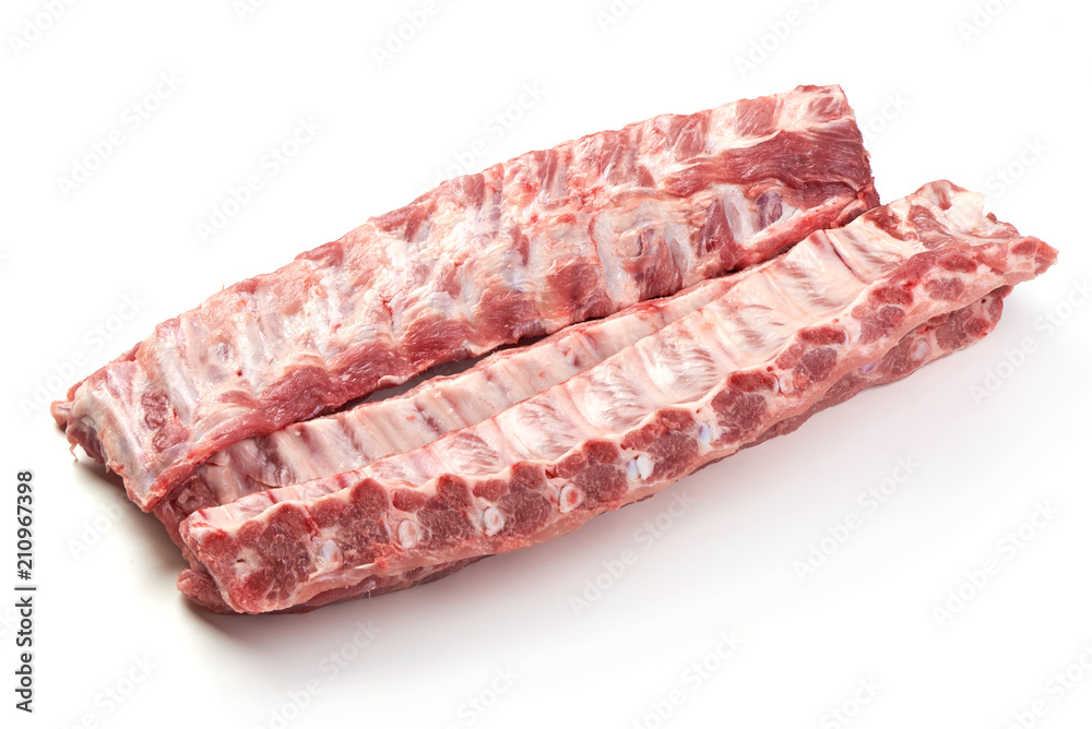 Fresh raw pork ribs, isolated on white background. Fresh raw pork ribs, isolated on white background.