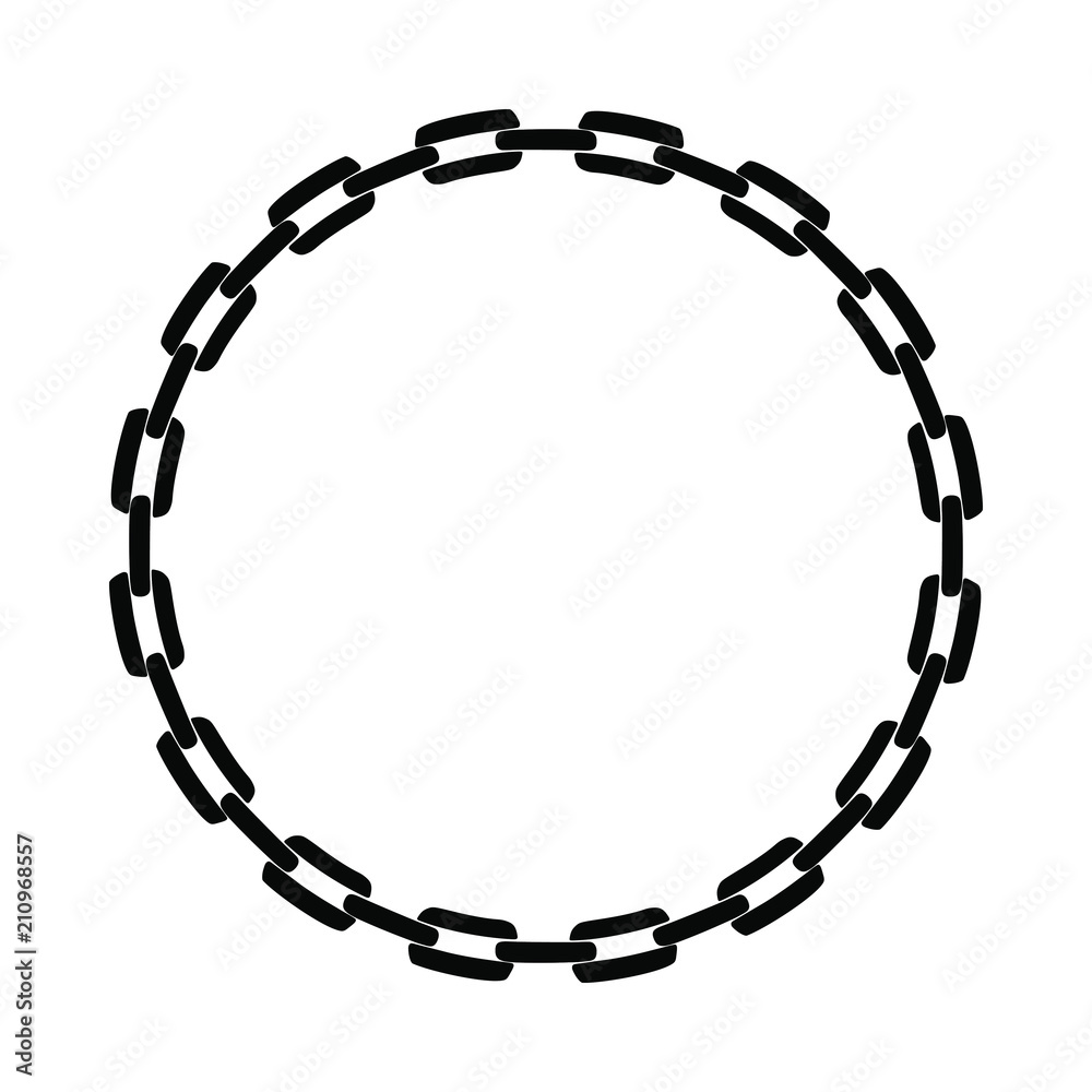 Chain in a circle form graphic icon. Frame of chain sign isolated on ...