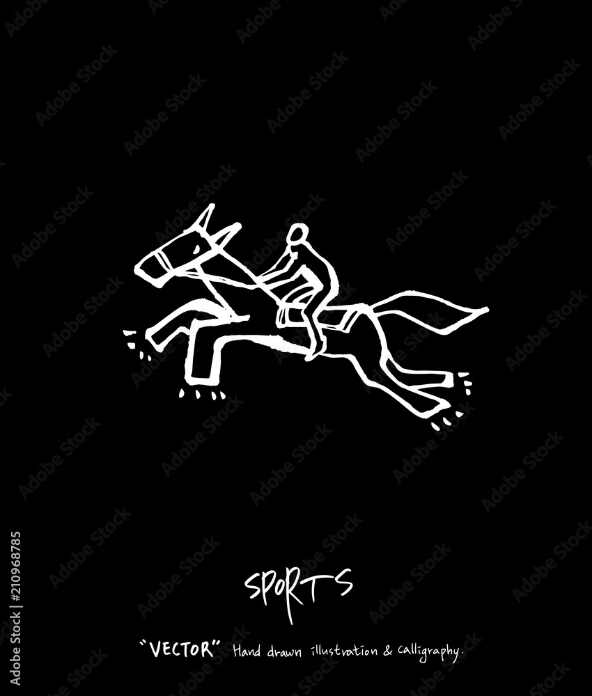 Fototapeta premium 스포츠 포스터 / 손으로 그린 스포츠 그림