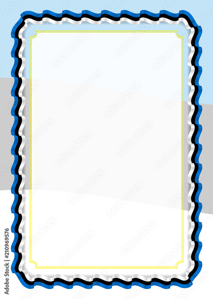 Frame and border of ribbon with Estonia flag, template elements for your certificate and diploma. Vector Frame and border of ribbon with Estonia flag, template elements for your certificate and diploma. Vector