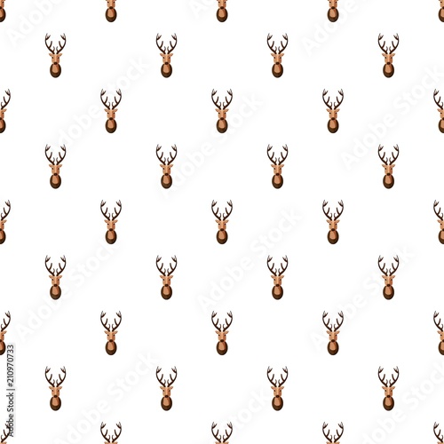 Deer head pattern seamless repeat in cartoon style vector illustration