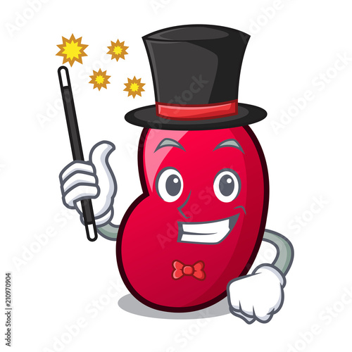 Magician jelly bean mascot cartoon