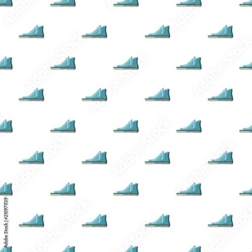 Blue boot pattern seamless repeat in cartoon style vector illustration