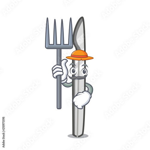 Farmer scalpel character cartoon style