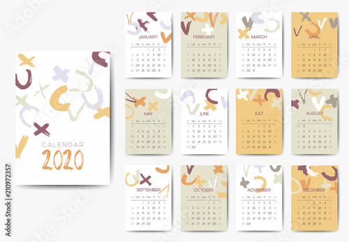 The 2020 calendar template