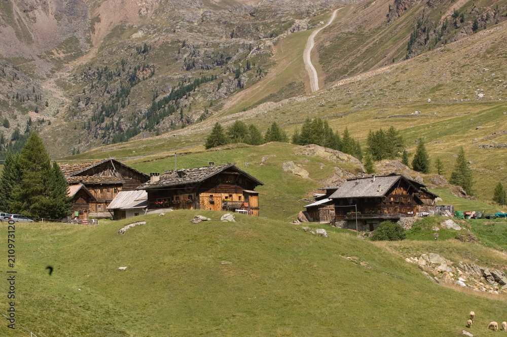 Bauernhöfe im Schnalstal in Südtirol