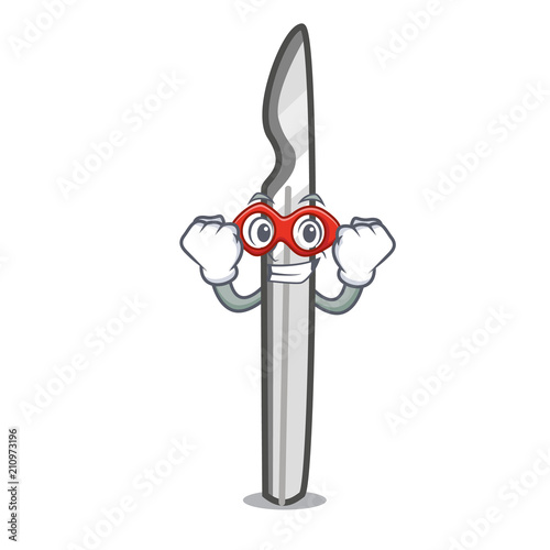 Super hero scalpel character cartoon style