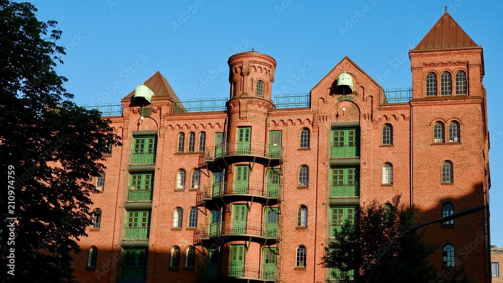 Hamburg hafencity, Speicherstadt, Ziegelsteingebäude