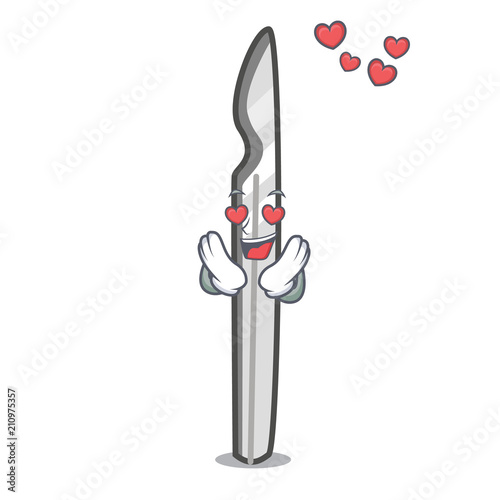 In love scalpel mascot cartoon style