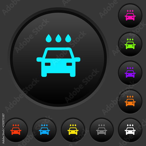 Car wash dark push buttons with color icons