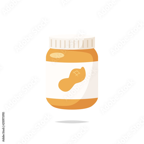 Peanut butter jar vector isolated illustration