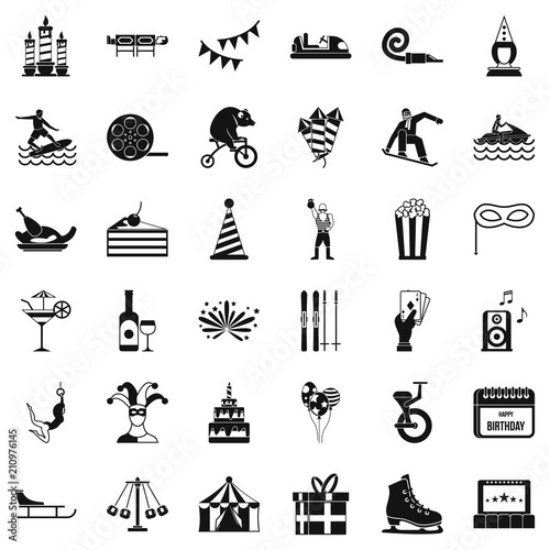 Exhibition icons set. Simple style of 36 exhibition vector icons for web isolated on white background