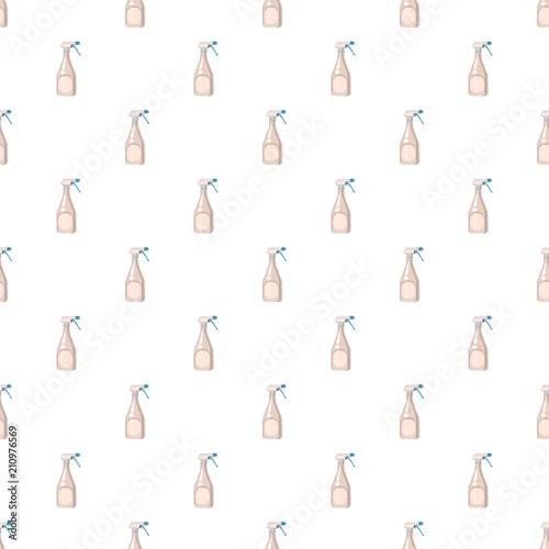 Plastic bottle with sprayer for liquids pattern seamless repeat in cartoon style vector illustration