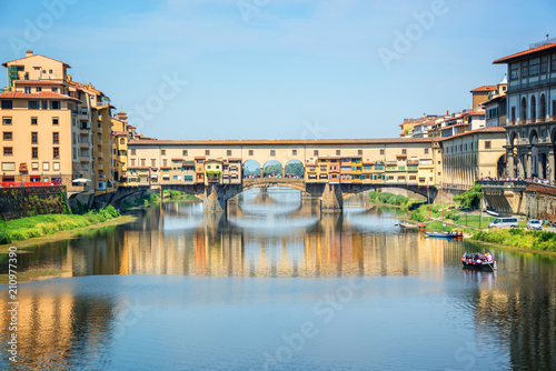 Ponte Vecchio over Arno river in Florence  Tuscany  Italy
