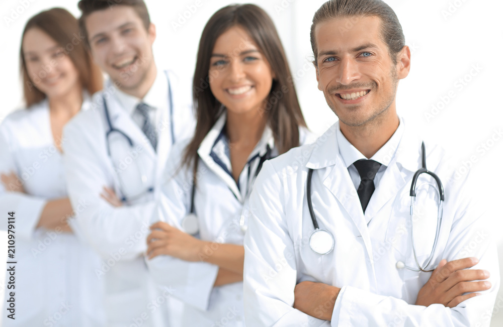 Team of doctors and nurses as colleagues in hospital Team of doctors and nurses as colleagues in hospital