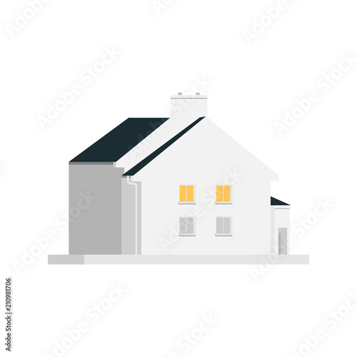 Mansion house with dark roof.