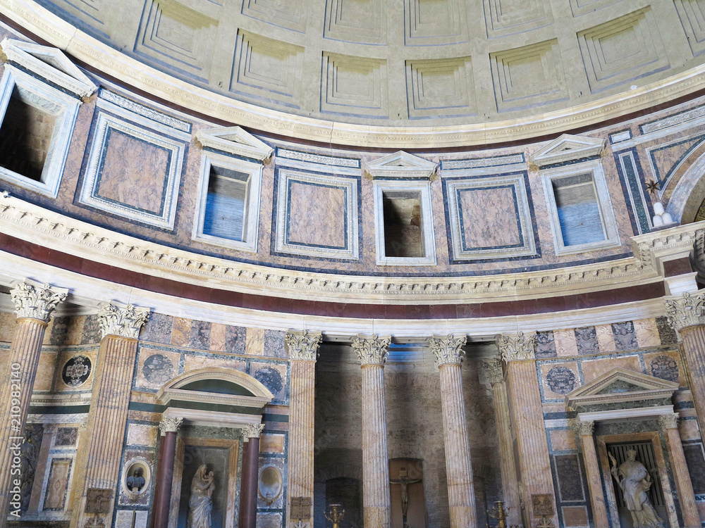 19.06.2017, Rome, Italy: Interior and dome of the Pantheon temple of all pagan gods in Rome.