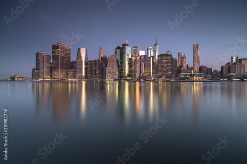 Downtown Manhattan view with water reflection © Andriy Stefanyshyn