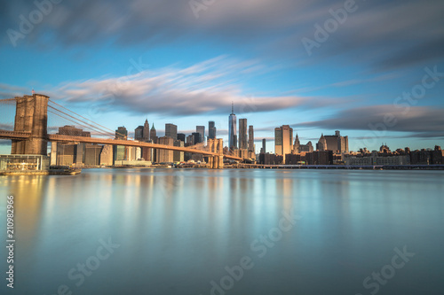 Brooklyn bridge and downtown Manhattan view
