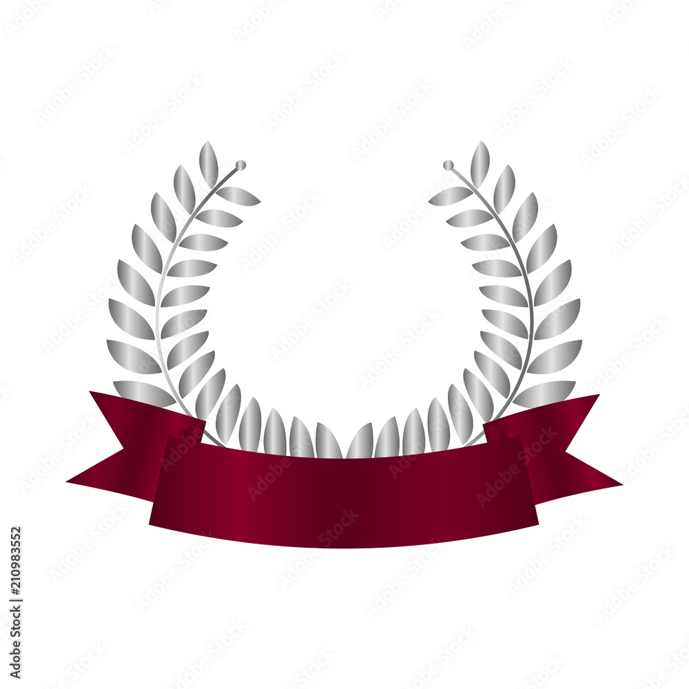 Obraz premium Lorbeerkranz Banner - silber