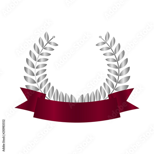 Lorbeerkranz Banner - silber