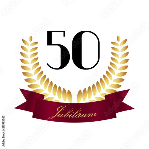 Jubiläum Banner und Lorbeeren - 50