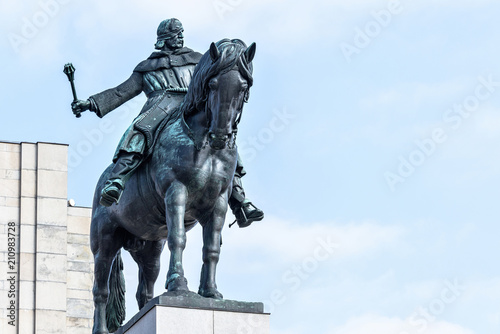 Equestrian statue of Jan Zizka near Vitkov memorial photo