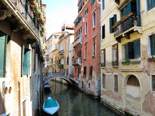 20.06.2017, Venice, Italy: View of historic buildings and canals