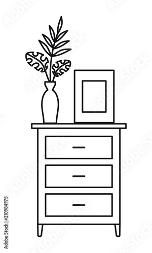 Outline image of home cabinet. . 