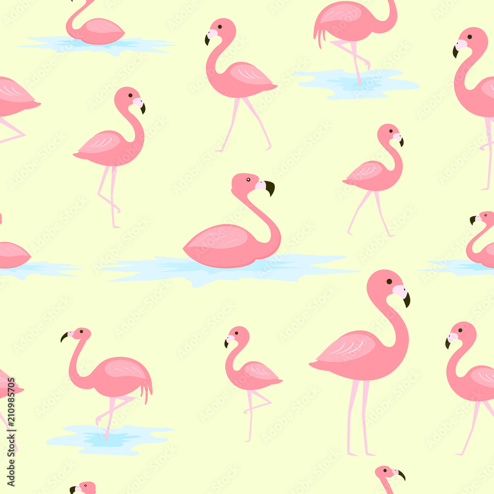Fototapeta premium flamingo seamless pattern 