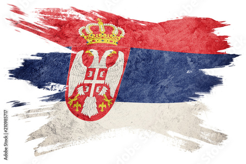 Billede på lærred Grunge Serbian flag